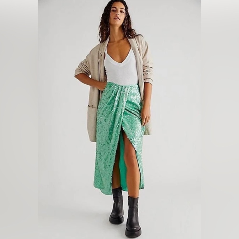 Free people poets sequin sarong midi dress